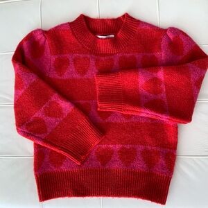 Zara pink hearts cropped sweater S